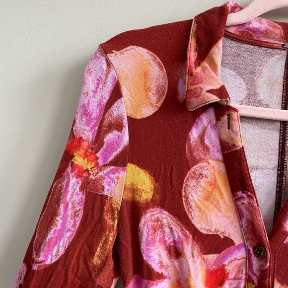 Free People Shayla Floral Button-Up Long-Sleeve Mini Dress - Picture 4 of 10